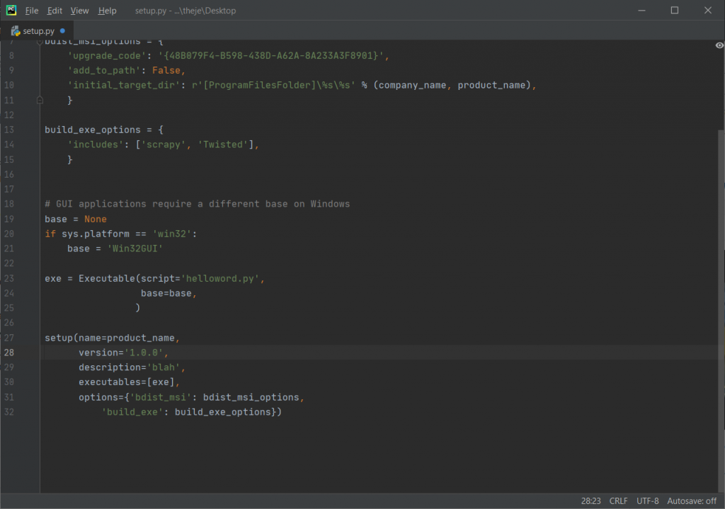 Create a python executable and MSI installer using Cx_freeze ...